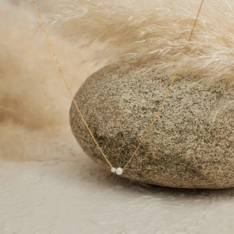 Pearl Necklace for Women, 14K Gold Plated Dainty Pendant, Trendy Jewelry Gift - Image 5