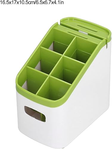 Miniatura 2 de Caja de almacenamiento de cubiertos con estante para cuchillos, organizador de almacenamiento de 6 compartimentos para cubiertos, tenedores,