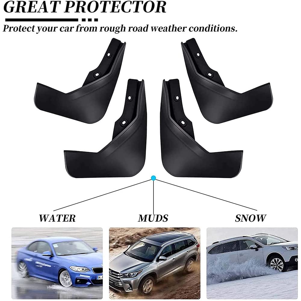 Bavettes Anti-Éclaboussures TVVXIO Pour Ford Transit Custom 2012-2024 - Lot 4 Pièces - Noir