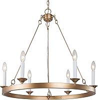 Vista 1 de Uolfin Candelabro de rueda de carro, moderno, grande, de 26.5 pulgadas, con 6 candelabros blancos para cocina, sala de estar y dormitorio