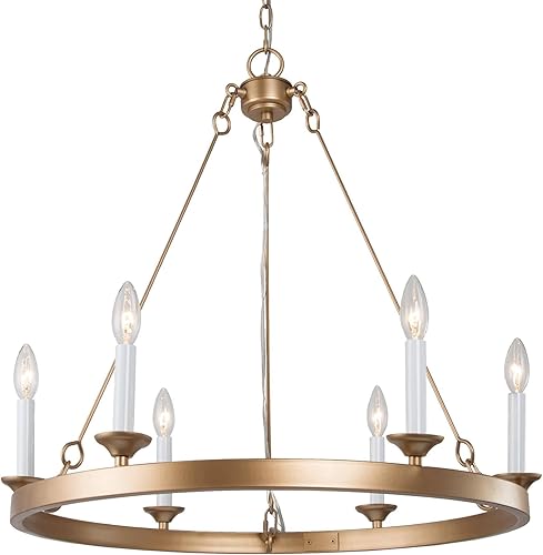 Uolfin Candelabro de rueda de carro, moderno, grande, de 26.5 pulgadas, con 6 candelabros blancos para cocina, sala de estar y dormitorio