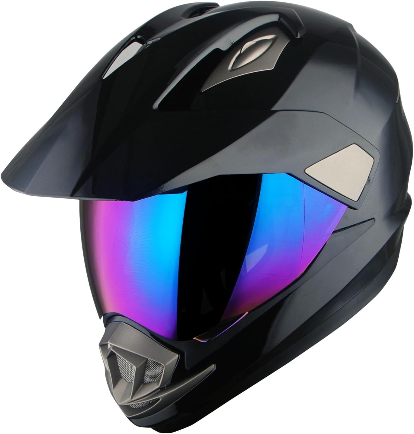 1Storm Dual Sport Helmet Motorcycle Full Face Motocross Off Road Bike Matt Black