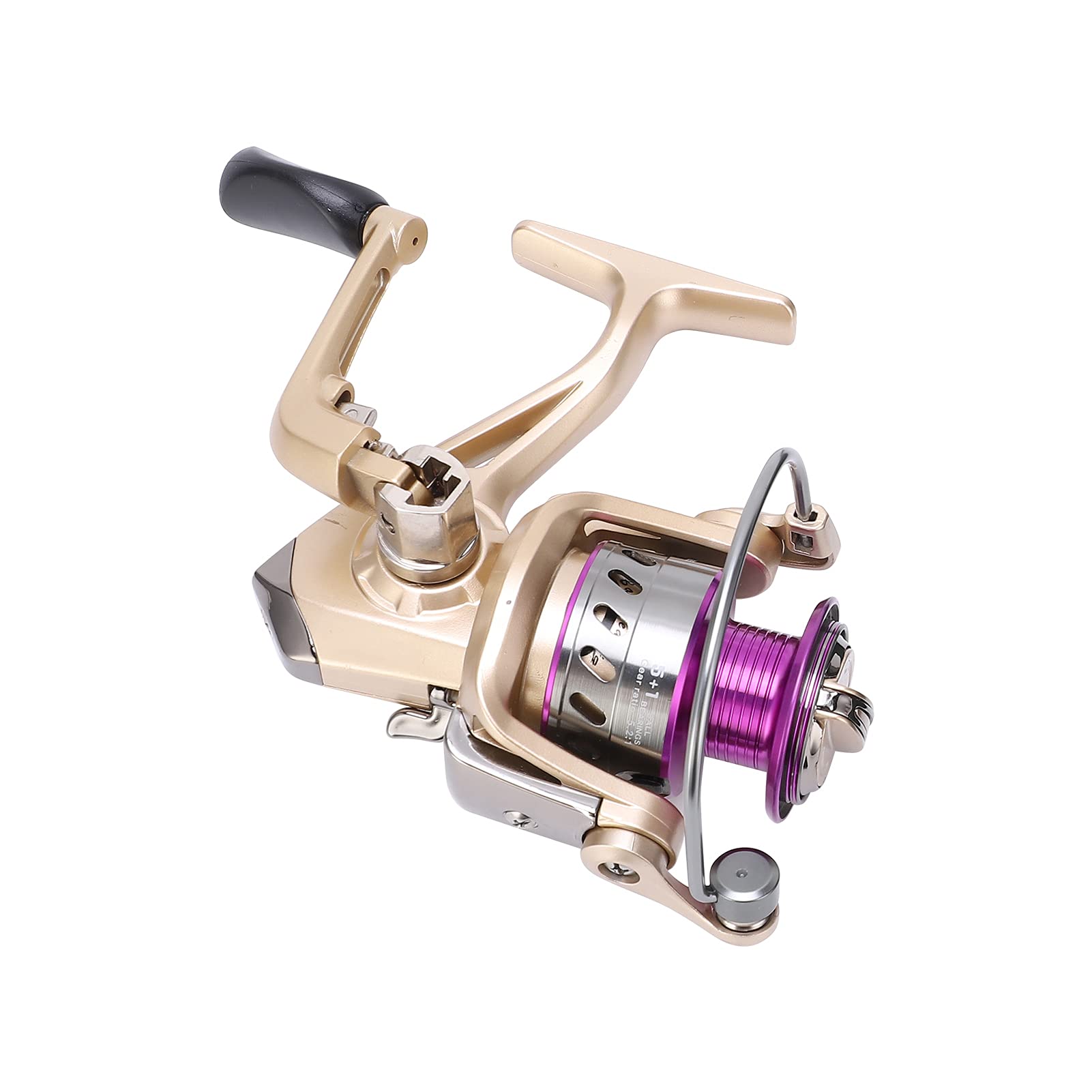 Moulinet Spinning avec Tasse en métal, roulements Lisses pour la pêche, Main Gauche et Droite, Interchangeable, 5.2:1 5 + 1BB