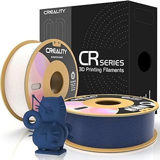 Creality Matte PLA 3D Printer Filament, PLA Filament 1.75mm 2 * 1KG(2.2lbs) Matte Finish Smooth Printing Cardboard Spool 3D Printing Filament Fit for Most FDM 3D Printers(Gypsum White & Navy Blue)
