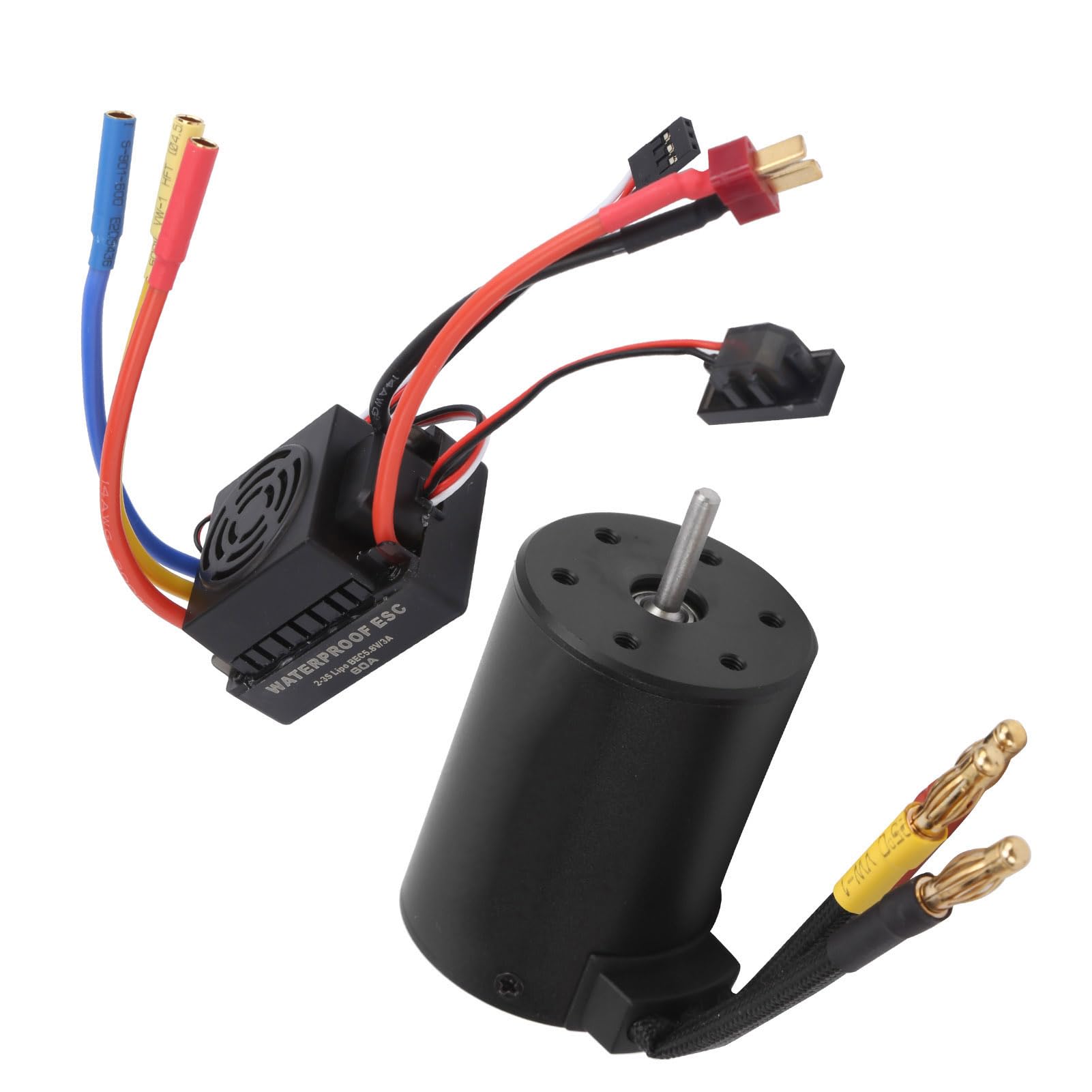 3650 3600KV Silnik bezszczotkowy 60A ESC T Plug Combo Set for 1/8 1/10 RC Car Parts