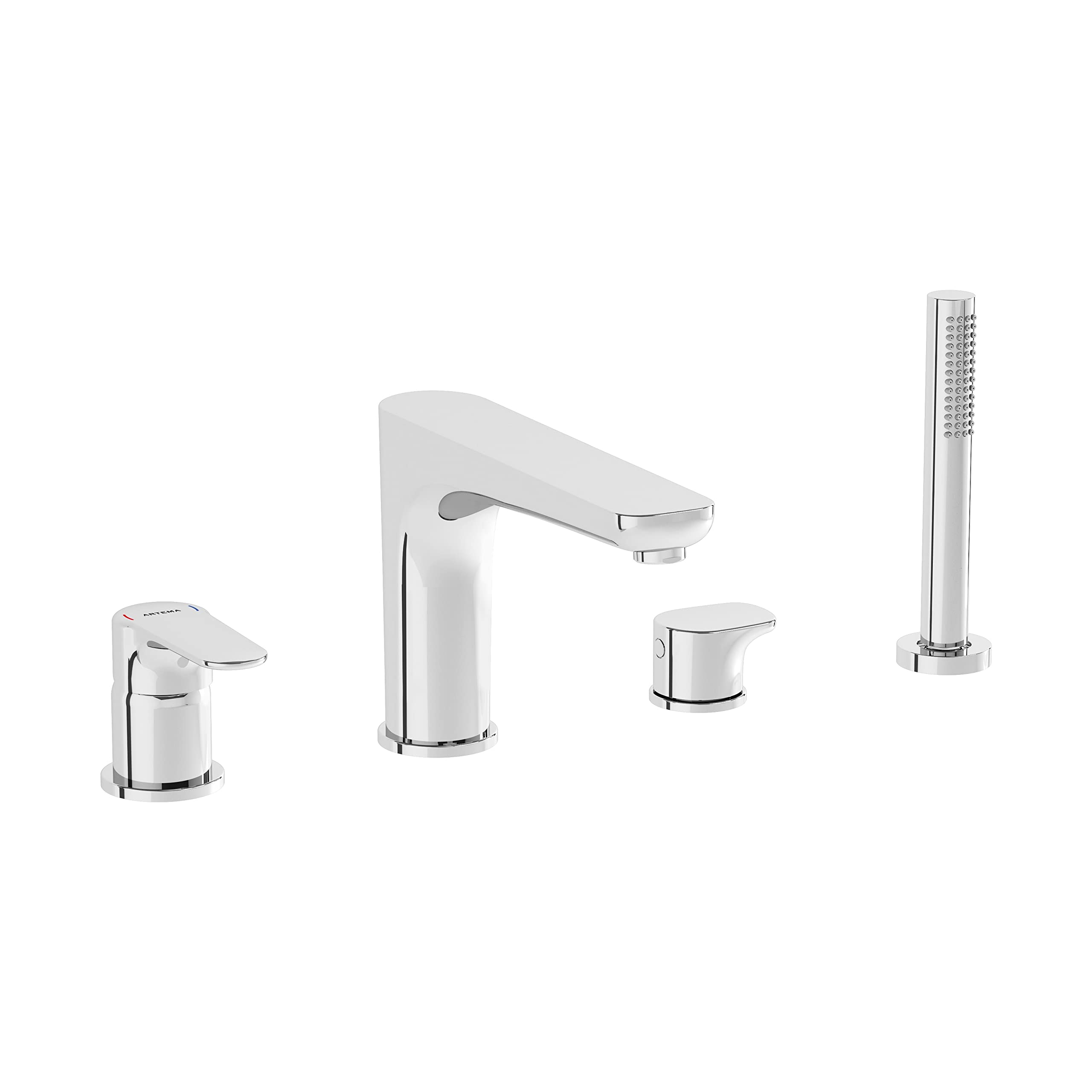 VitrA Root Round A42743 Küvet Bataryası, 4 Delikli, Krom