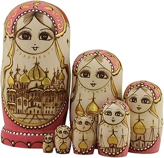 Hohopeti 1 Conjunto Matryoshka Bonecas Russas De Natal Bonecas Russas De Empilhamento Boneca Matryoshka Boneca Jesus Presentes Artesanais Brinquedos De Empilhamento De Madeira Boneca De