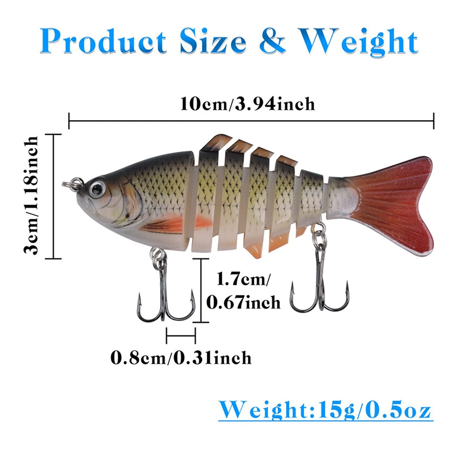 Señuelos Pesca Pesca de señuelos articulados Artificiales Hard Switebait Conjunta Wobbler Hard Lure Trolling for truchas Bass Pesca 5pcs / Bolsa Cebo Artificial