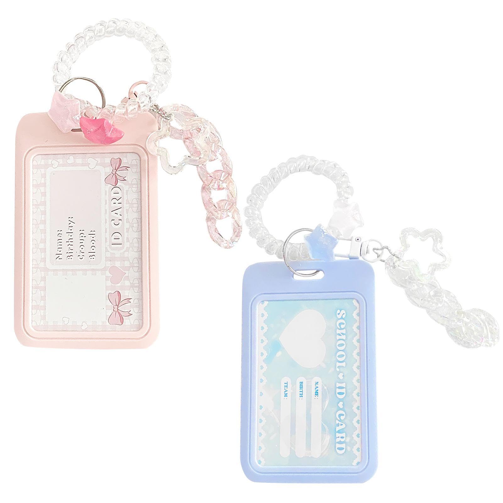 TVSVKWE 2 Pieces Acrylic Card Cover, Cute Simple Card Cover, Card Protective Cover, Can Be Used For Campus Cards, Meal Cards, And Bus Cards.