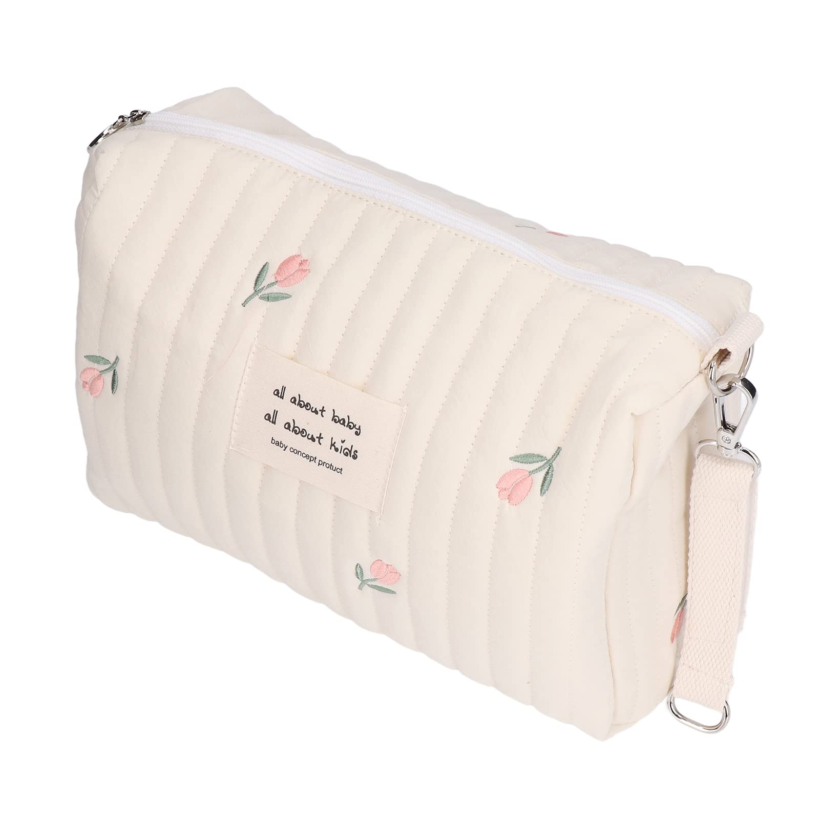 Baby Bottle Bag, Cute Pattern Diaper Storage Bag Portable Convenient Multifunctional for Mother for Shopping(Tulip Embroidery)-image-31