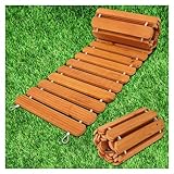 Fumingpal Wooden Garden Pathway, 8 FT Pine Outdoor Walkway, 17' W Roll Out Wooden Pathway Weather-Resistant Wooden Walkway for Wedding Party Pathways Patio Path Garden Boardwalk