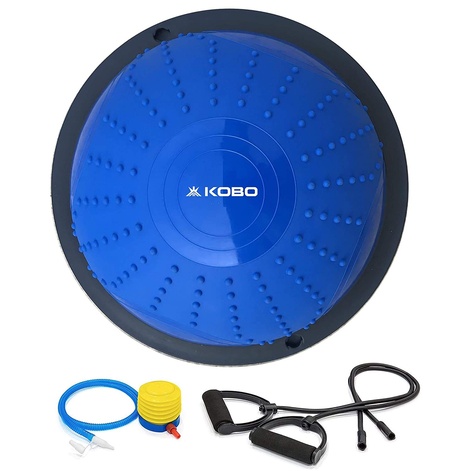 Kobo Balance Ball 46 cm Trainer Half Yoga Exercise Ball with Resistance Bands & Foot Pump for Yoga Fitness Home Gym Workout (Imported) (B08Q38P9ZG) Amazon Price History, Amazon Price Tracker