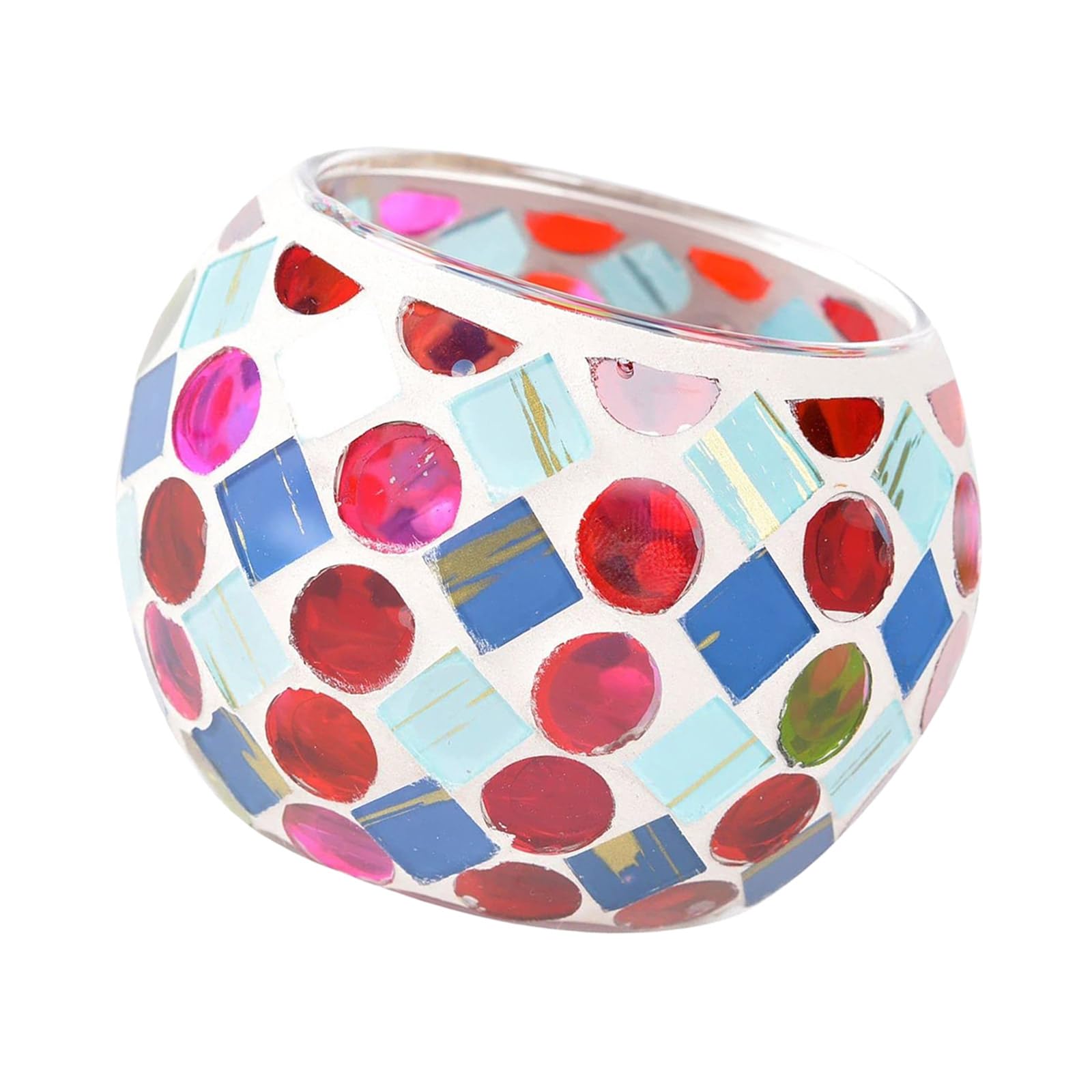 carotoe Unique Glass Candlestick with Artistic Colorful Designs for Long Service Home Use and Stable Base Colorful Candleholder