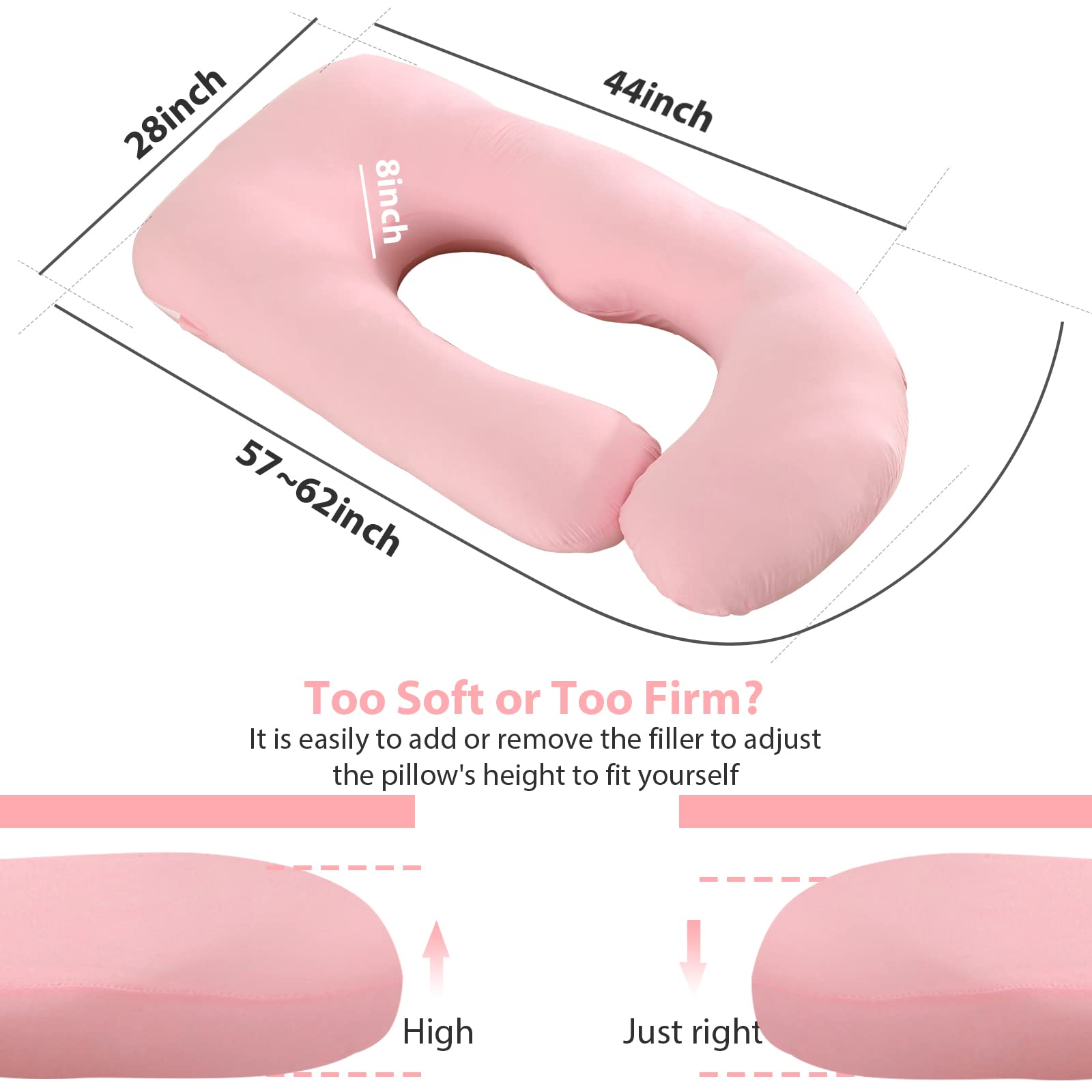 Victostar Pregnancy Pillow,57 inches U Shaped Maternity Pillow with Removable Cover Full Body Pillow Support for Back, HIPS, Legs, Belly