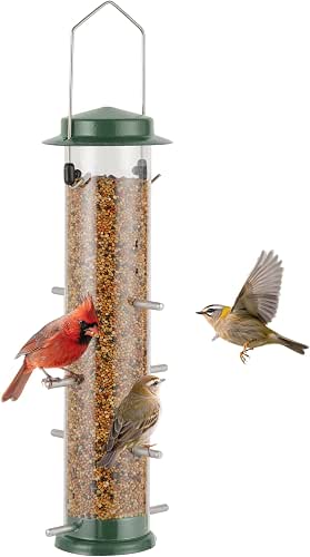 MIXXIDEA Finch Bird Feeder Hanging Metal Thistle Seed Feeder with