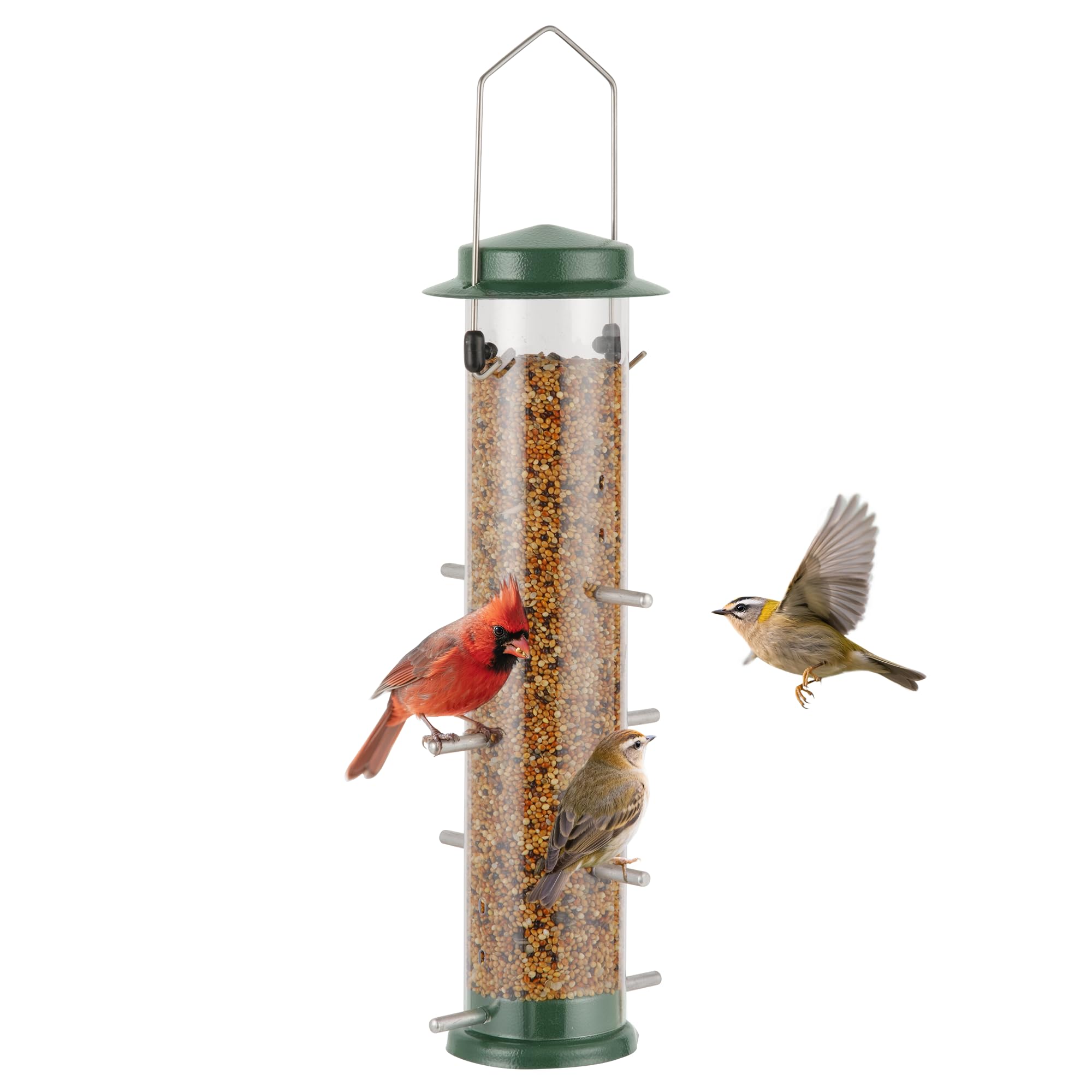 MIXXIDEA green metal finch feeder