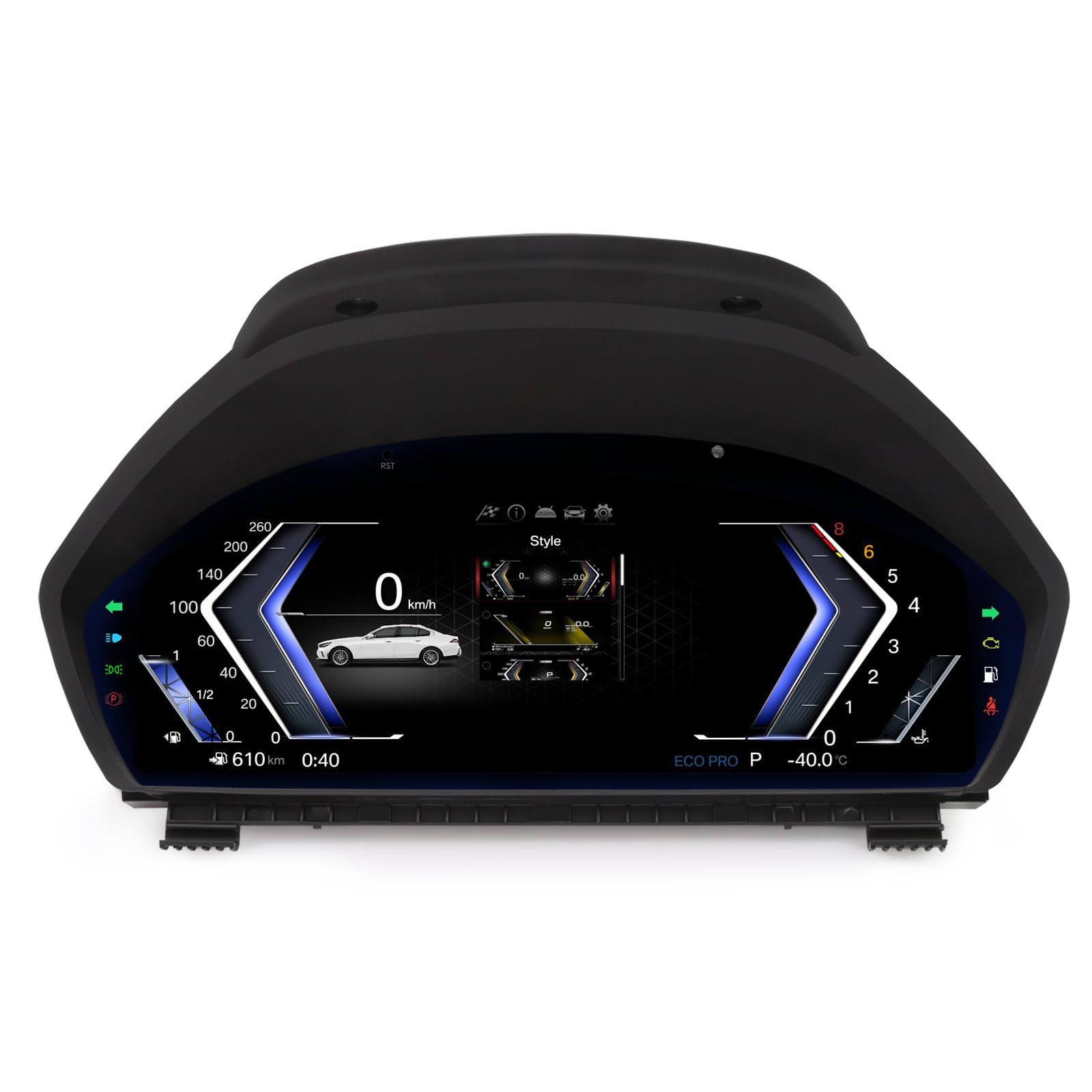 12,3" HD Digitales Kombiinstrument für BMW 3er F30 F31 F34 & 4er F32 F33 F36 (2013–2020) EVO/NBT, LCD Armaturenbrett Dashboard Display, Digitaler Tacho Cluster Ersatz, Lenkradsteuerung, 7 UI-Themen
