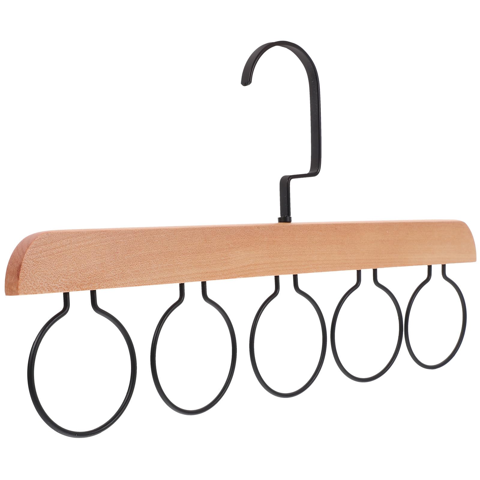 Percha de Cinturón y Corbatas de Madera con 5 Soportes | Organizador de Armario, Uso Amplio para Bufandas y Chales, Construcción Sólida y Resistente a Deformación