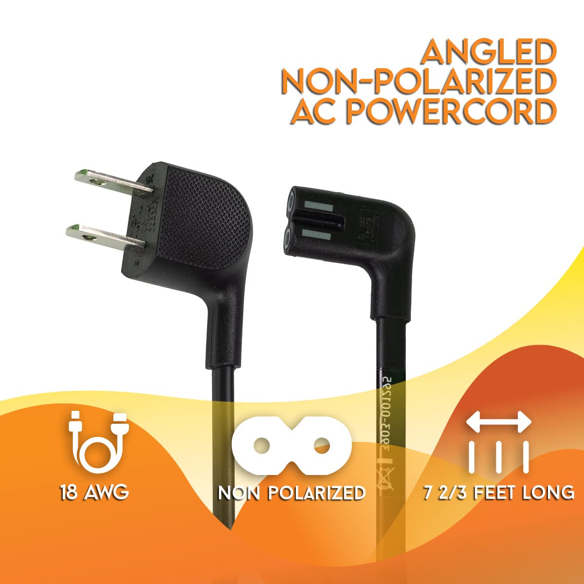 Amazon.com: 2 Prong TV Power Cord UL Listed AC Power Cord for