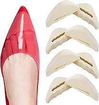 WLLHYF 4 Paar Schuhfüller-Einlegesohlen, Unisex, verstellbare Zehenstopfen, Schuhe zu groß, Einsätze vorne, Spitzenschutz, Turnschuhe, Fersengriffe, Schwammpolster, Schwarz Beige (Hautfarbe)