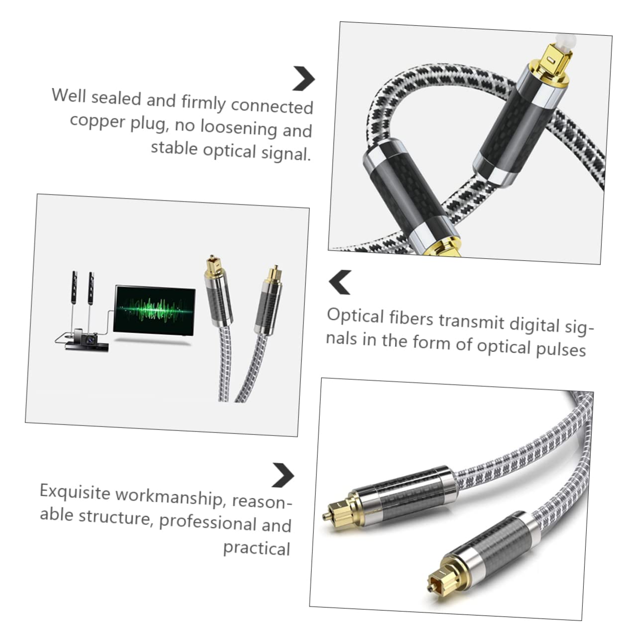 Cavo Ottico Audio Digitale 5m in Fibra Nero per Amplificatore | Monitor e Home Theater, Segnale Ottico Stabile, Alta Fedeltà, Compatibile Apparecchi di Riproduzione Audio