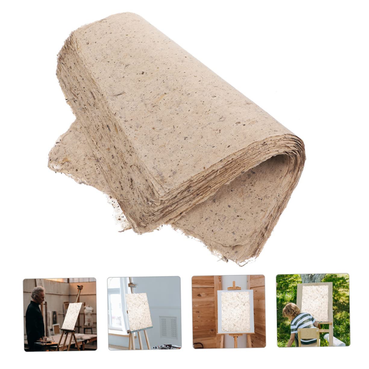 Uonlytech 100feuilles Papier Fait Main pour Découpage et Calligraphie Papier à Écrire Traditionnel pour Loisirs Créatifs