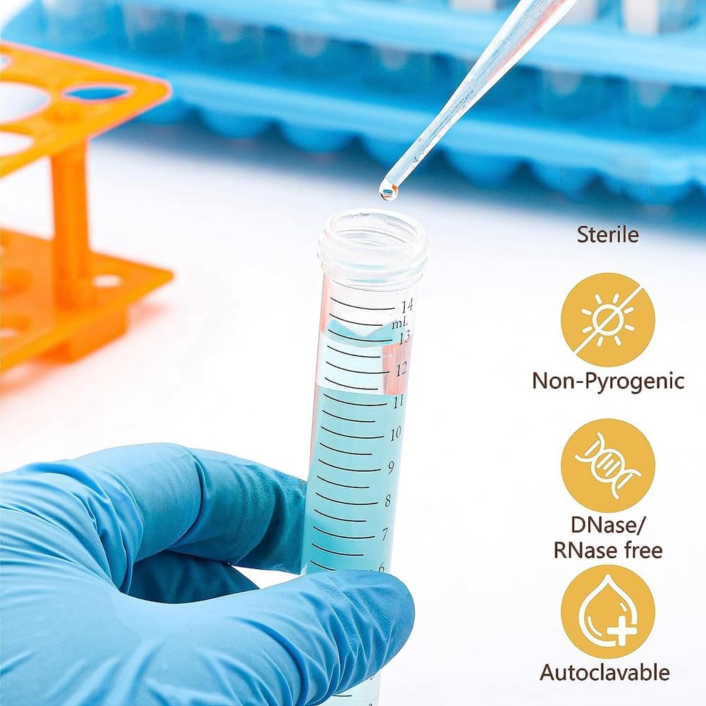 Tube de centrifugeuse conique – Tubes de centrifugeuse de 15 ml, 25 tubes stériles avec bouchons à vis étanches, tubes coniques faciles à utiliser