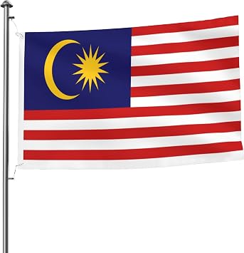 Double Sided Flag of Malaysia Flag 5x8 FT Outdoor Flags Banners Durable Patio Indoor Decorative Flag Home Party Funny Flags 5by8 Flags