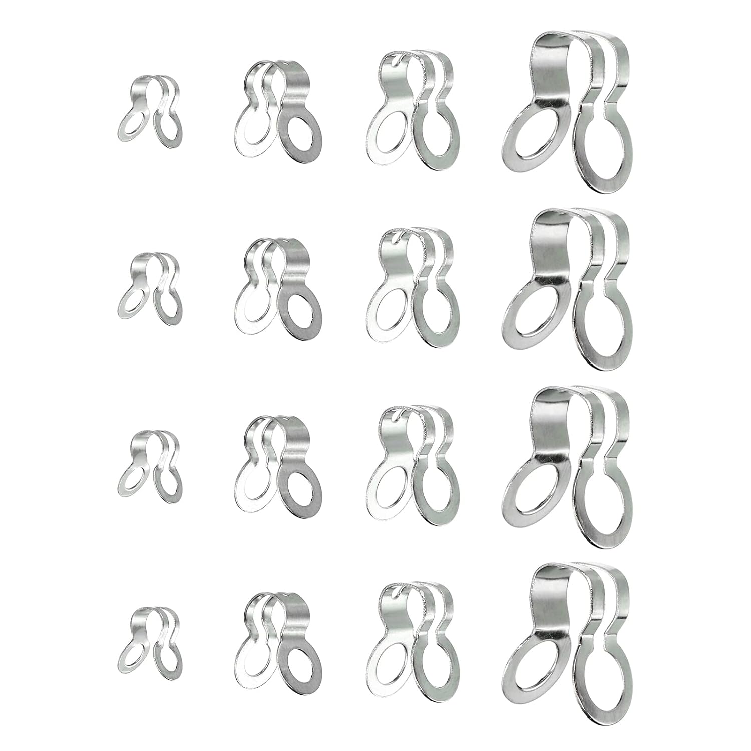 MECCANIXITY Ball Chain Connectors, Stainless Steel Double Ring Clasp Fit for 2.4/3/4.5/6mm Ball