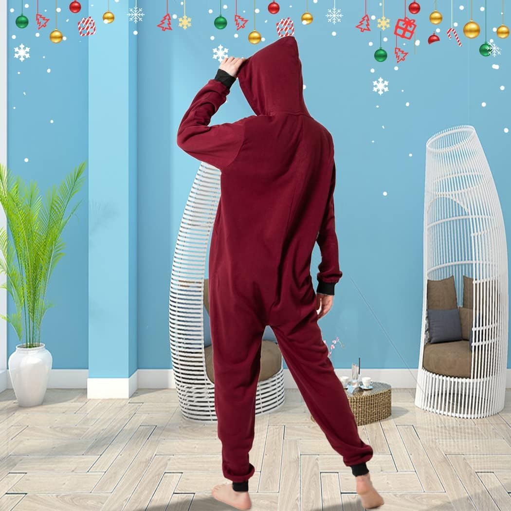 Laahoem Unisex Adult Pajamas Hooded Men Women Jumpsuit Zip Sportwear - Image 5