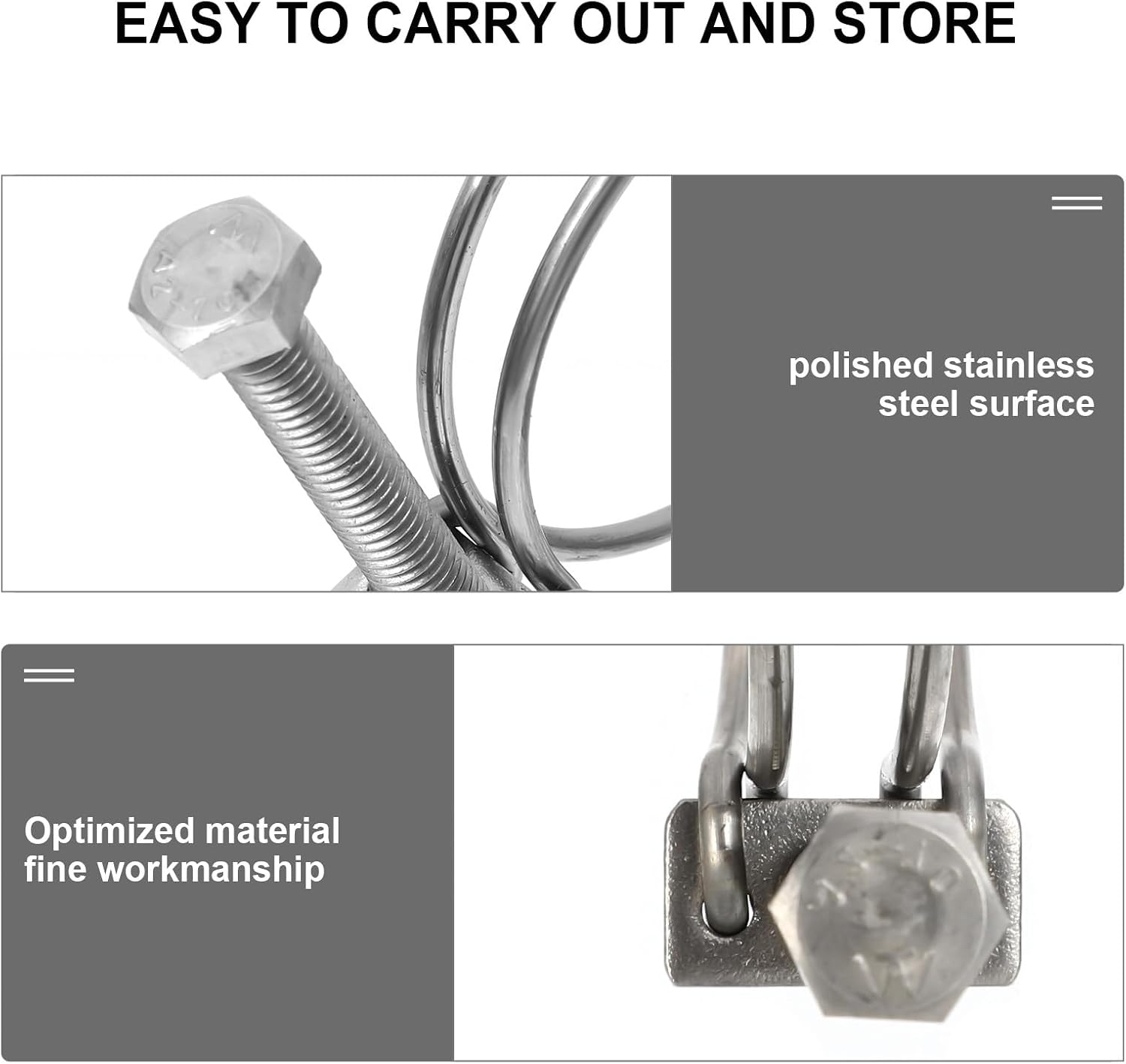 304 Stainless Steel Double Wire Hose Clamps 4pcs, 90-95mm Diameter X 3.0mm Thickness, Fire-fighting and Industrial Use Band Clamps for Water Pipes and Hose Connections