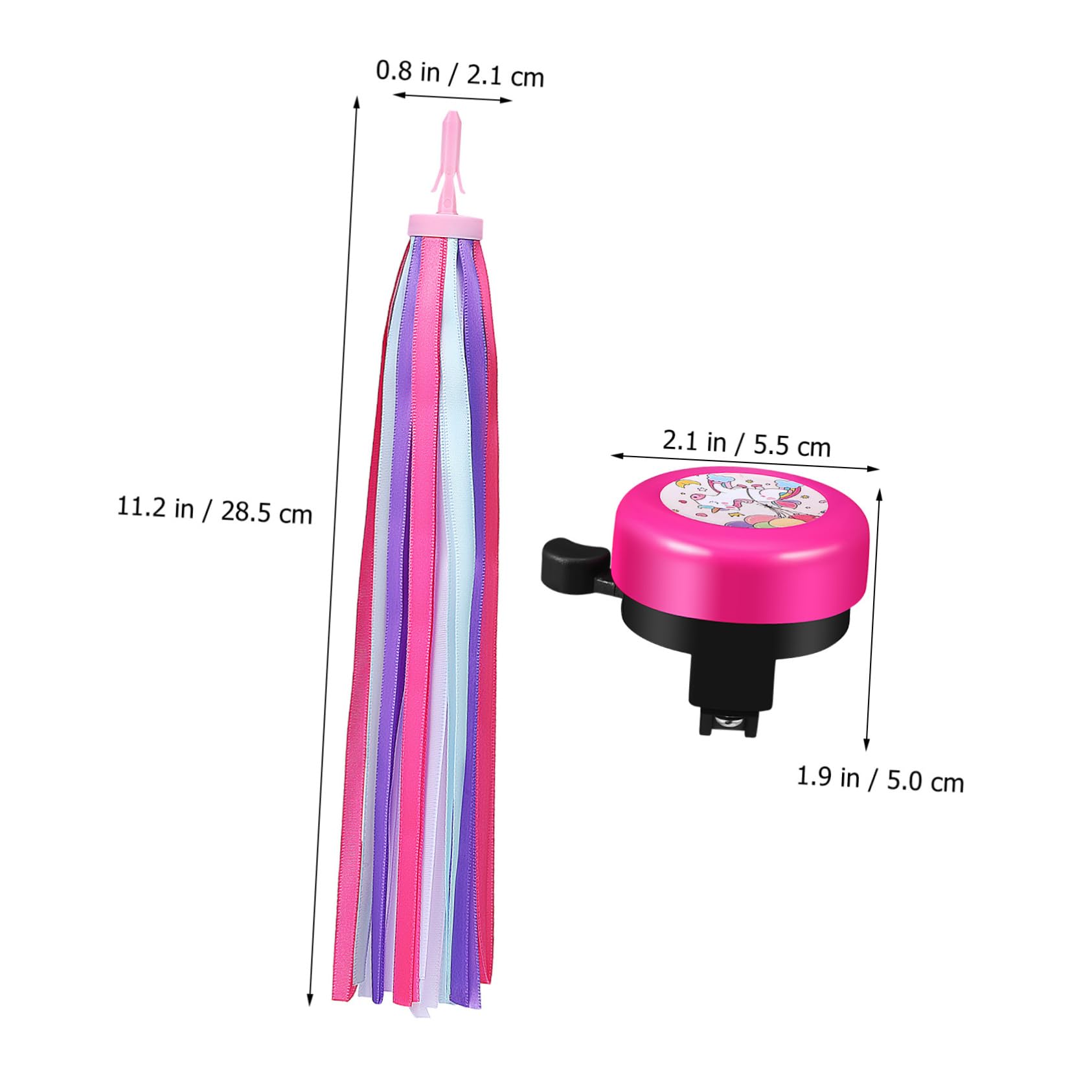 ibasenice Timbre de Bicicleta con Sonido Fuerte y Serpentinas Coloridas Accesorio Divertido para Manillar de Bicicleta y Scooter Diseño para Niñas