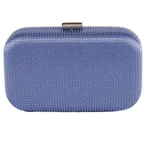 Sac d'embrayage Vincenza haut de gamme en satin bleu de fête ACACA314BLUETTE