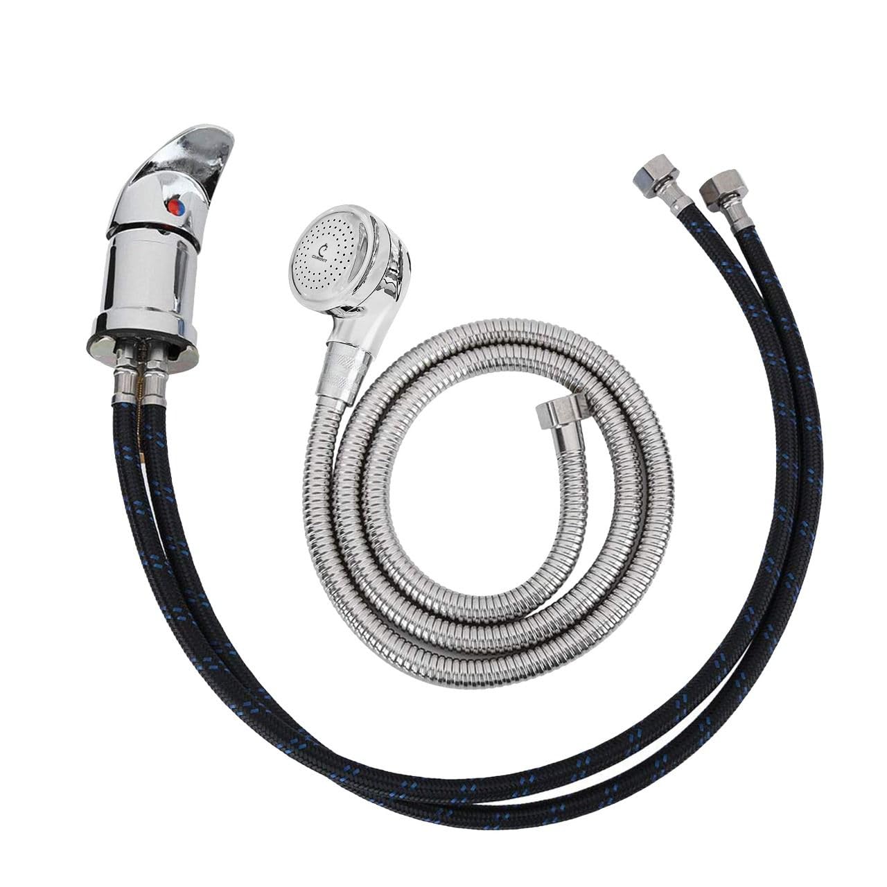 TOHFA SALES Professional Shower Mixer for Salon - Adjustable Water Temperature & Pressure, Wall-Mounted Faucet with Handheld Spray, Durable Brass, Chrome Finish – Ideal for Hair Washing Stations