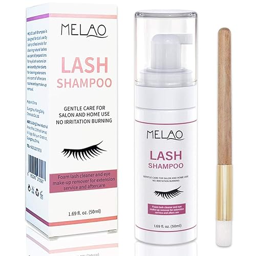 Eyelash Extension Cleanser Eyelid Foaming Cleanser Lash Foam Shampoo for Extensions, Oil, Paraben & Sulfate Free,100% Safe for Natural Lashes, Non-Irritating, Perfect for Professional Salon 1.69fl.oz