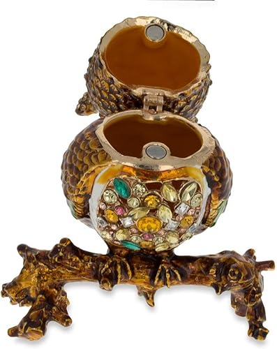 Miniatura 4 de BestPysanky Figura de búho con joyas en una rama de árbol, 3.4 pulgadas