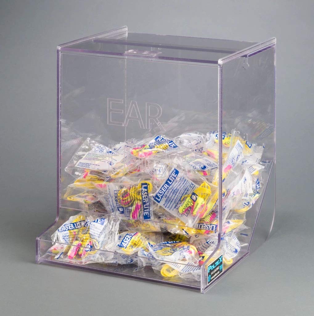 Bulk EARPLUG Dispenser (Break Resistant PETG) (Double BIN, Wall Mount)