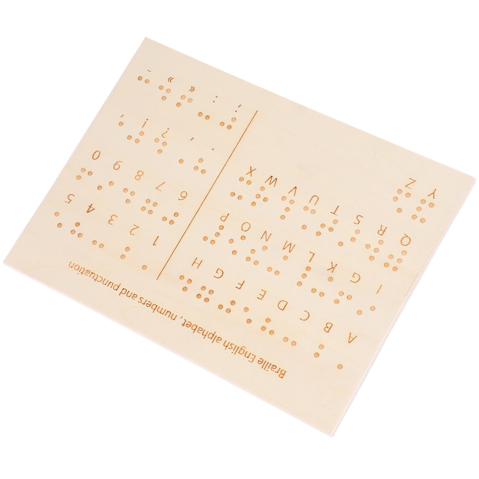 EXCEART Tavola Braille in Legno Beige per Decodifica e Scrittura, Design Leggero e Funzionale, Strumento Didattico per Apprendimento Braille per Non Vedenti