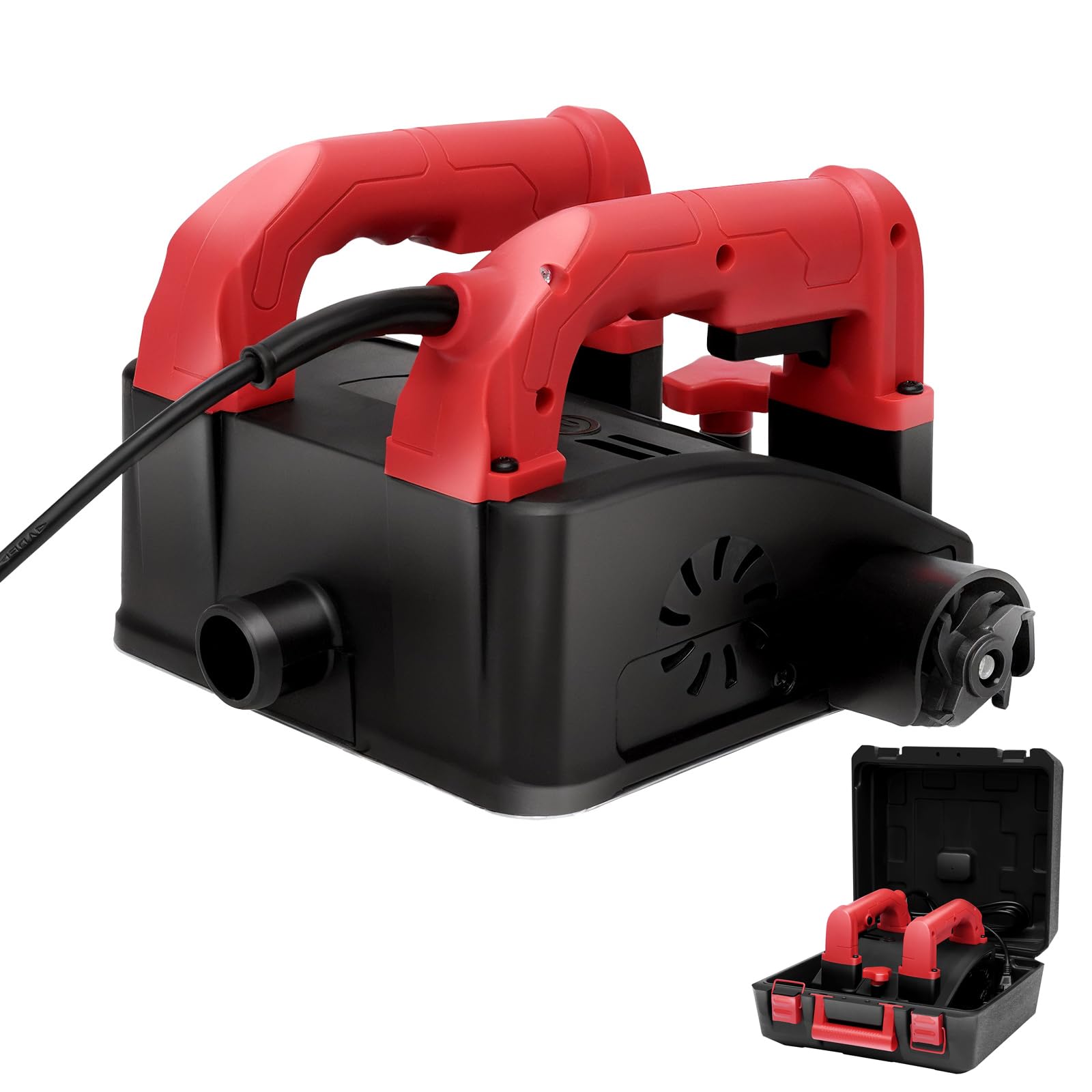 Elektryczna strugarka ścienna 1200 W, frezarka do betonu o głębokości 1-4 mm, 1000-4000 obr./min, frez boczny 90°, 26 ostrzy, frezarka walcowa, frezarka renowacyjna, do renowacji ścian