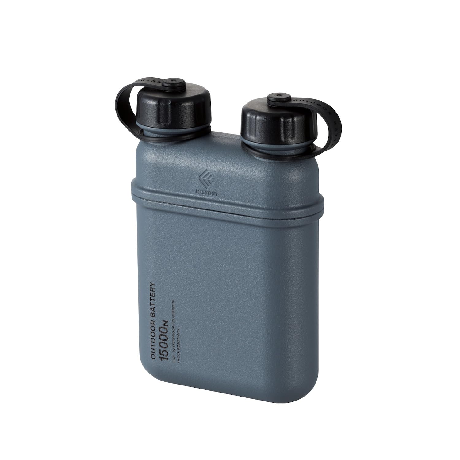 ELECOM NESTOUT Portable Charger, 15000mAh Outdoor Battery Power Bank, 32W USB-C Fast Charging PD, Waterproof IP67, Durable Shockproof, Battery Pack for Smartphone Tablet Hiking Travel Camping - Gray