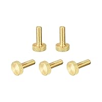 Vista 22 de uxcell Tornillos moleteados para pulgar, pernos planos de latón M6x20mm, perillas de agarre para PC, electrónico, mecánico, 10