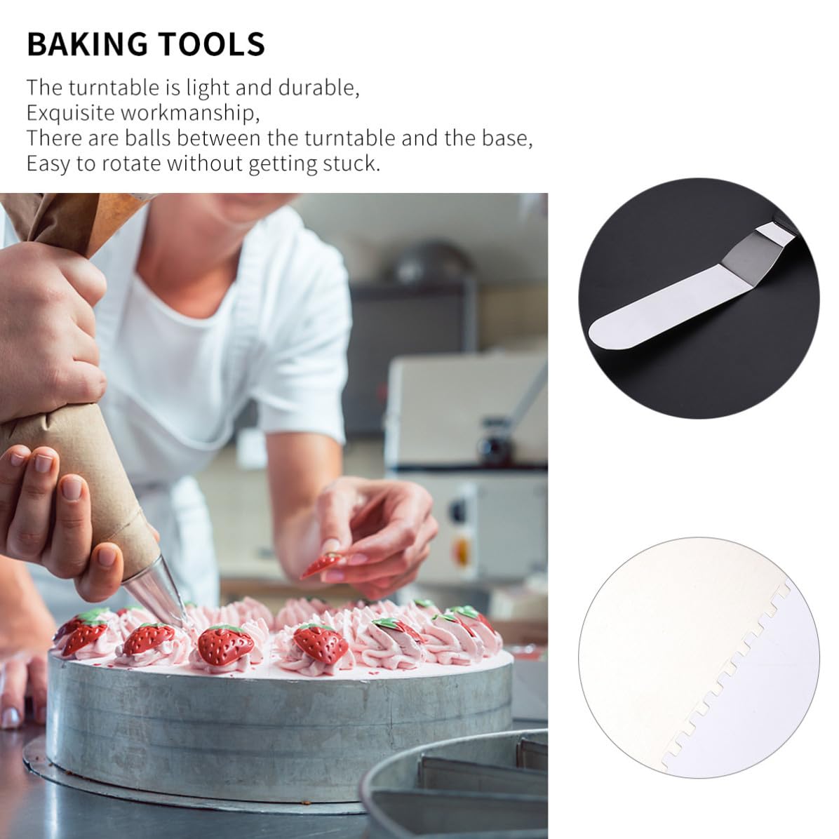 Cabilock Kit de 7 Herramientas para Decorar Pasteles Plato Giratorio