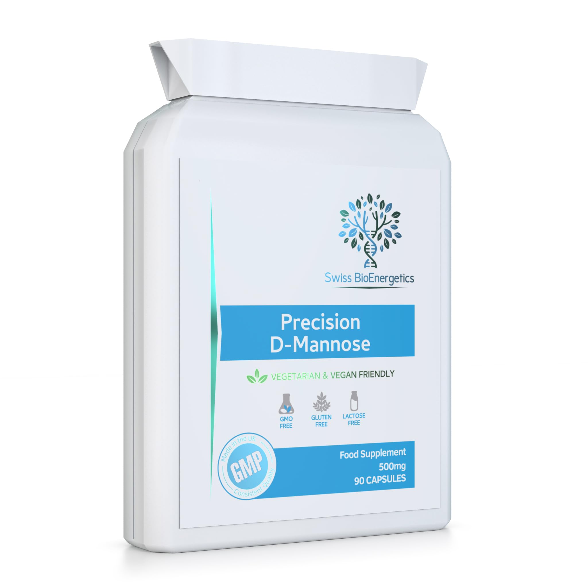 Precision D-Mannose 500mg 90 Capsules - 100% Pure Natural Form