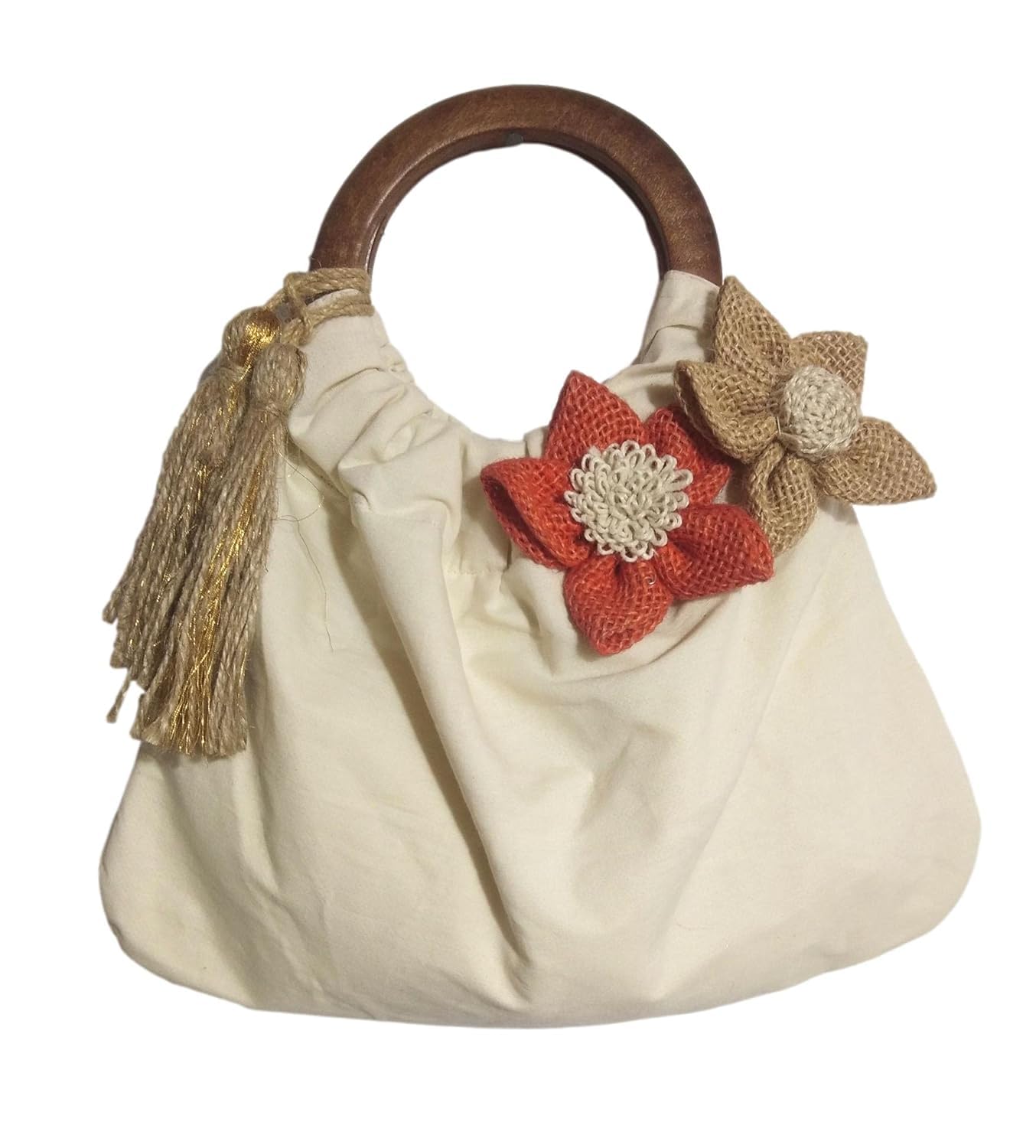 Handbags for women top handle Potli style Inspired bags wooden handle Lightweight hand carry artisan bags-image-28