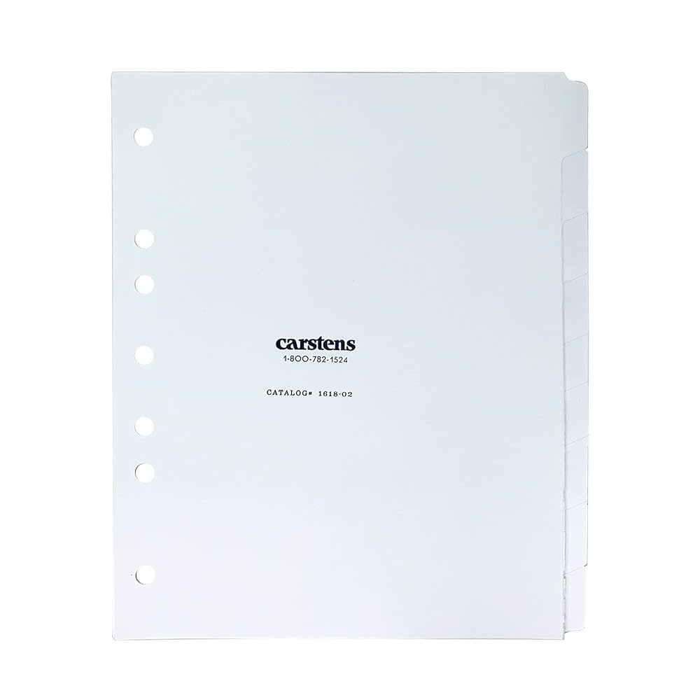 Amazon.com : Carstens Heavy Duty Plastic Dividers, 9-Tab
