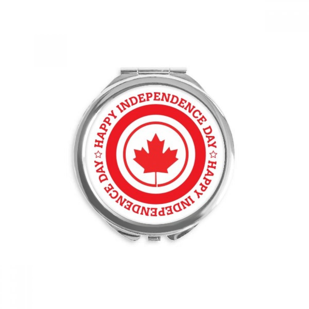 Espejo redondo de bolsillo con diseño de hoja de maple de Canadá 5