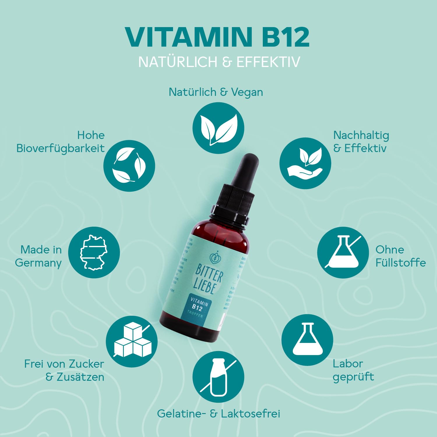 BitterLiebe - Vitamin B12 Tropfen hochdosiert - 500µg B12 pro Tagesdosis - doppelt aktiv mit Methylcobalamin und Adenosylcobalamin - unterstützt die Blutbildung und das Nervensystem (3)