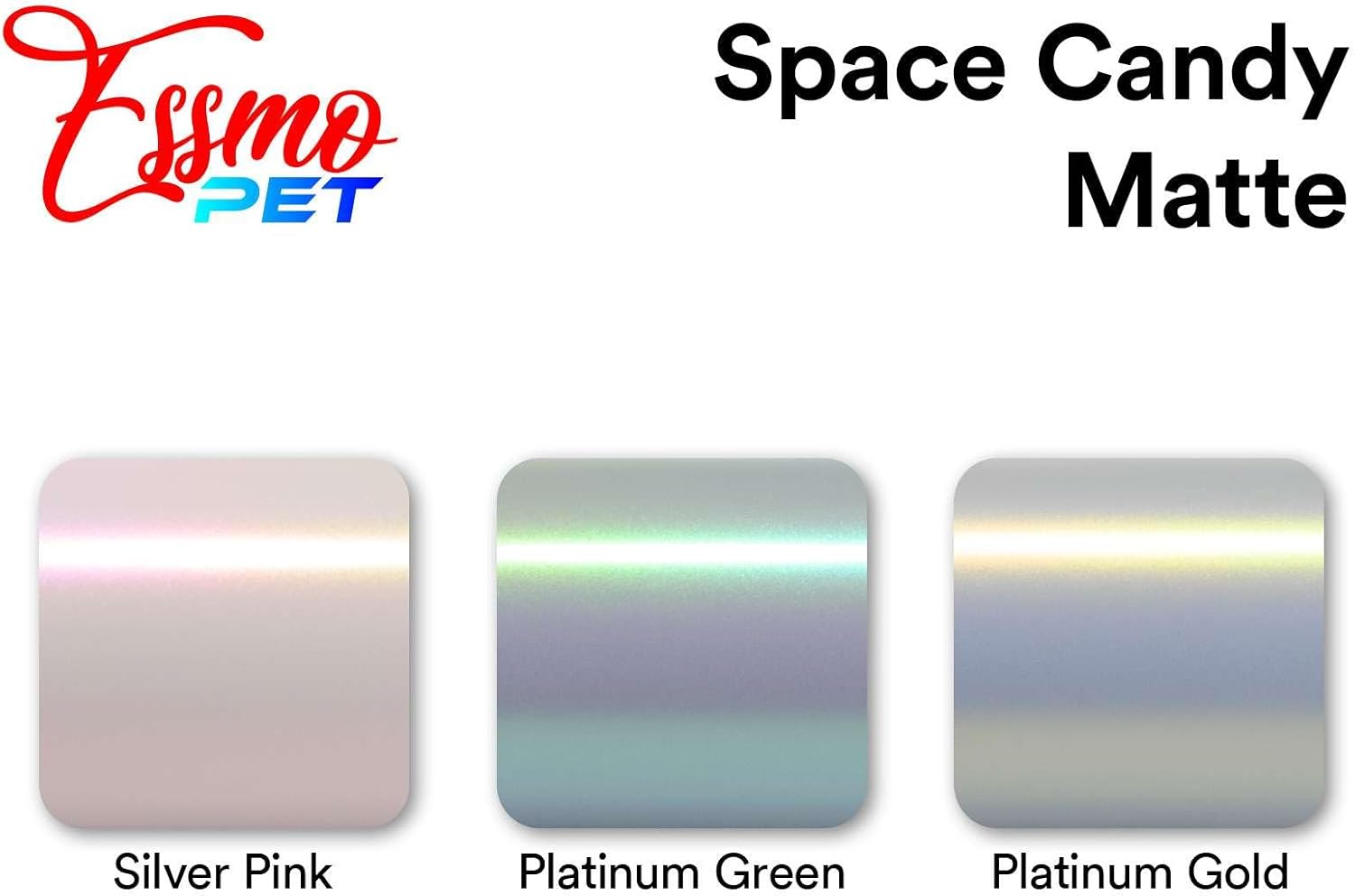 3FTx5FT PET Space Candy Matte Silver Pink Chameleon Metallic Color Shift Color Change Vinyl Wrap Auto Car Sticker Decal Film Sheet Bubble Free Air Release Technology with Tool Set