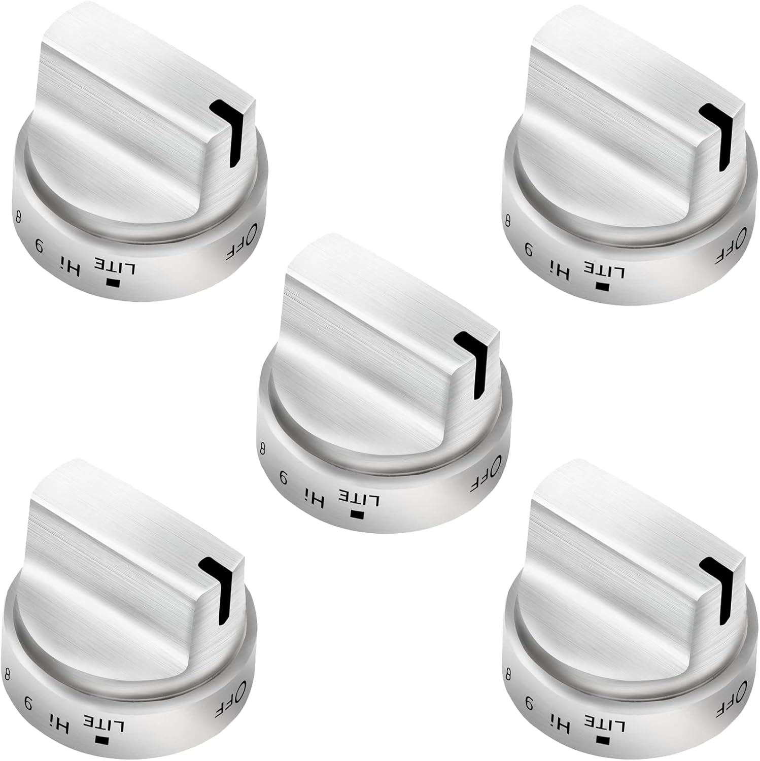 Strongest Version WB03X24818 GE Gas Stove Knob 5 100% Stainless Steel (OEM) Replace Range Surface Burner Knob AP5989029 PS11729081 Compatible with GE Gas Stove -10 Years