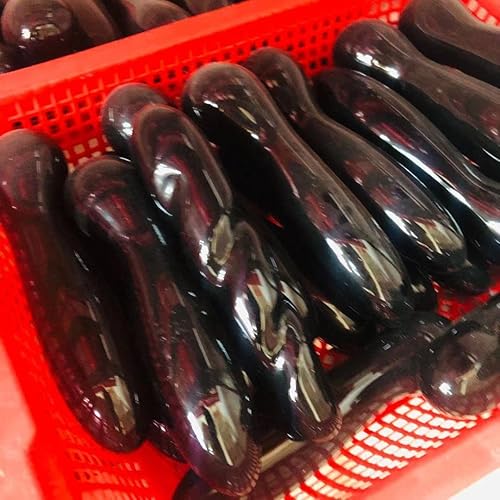 Miniatura 3 de 1 varita de cristal Yoni de cuarzo natural curvada de obsidiana negra de 6.693in a 7.087in para mujeres curativas saludables